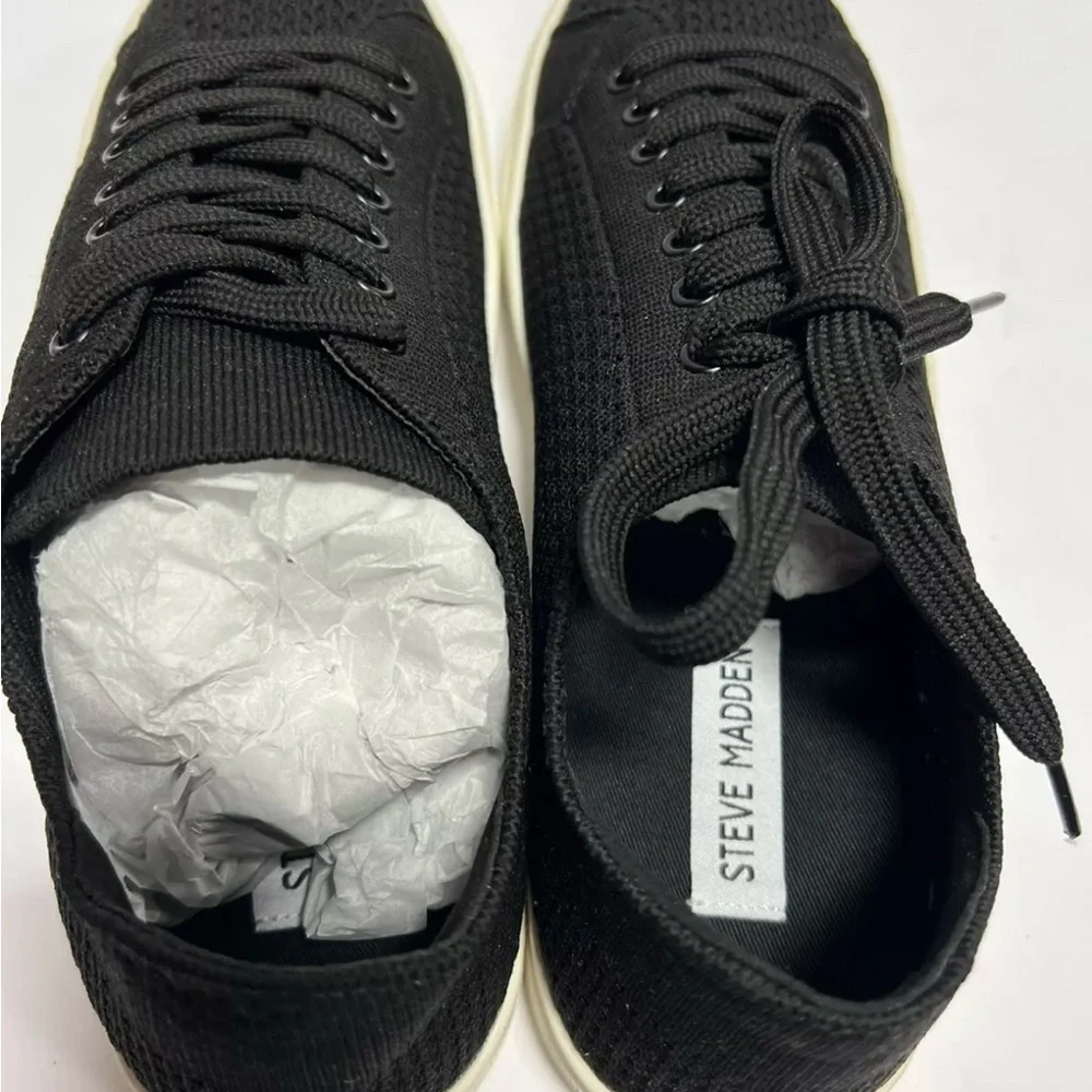 Steve Madden Womens Ranks Sneaker Black Size 8 M